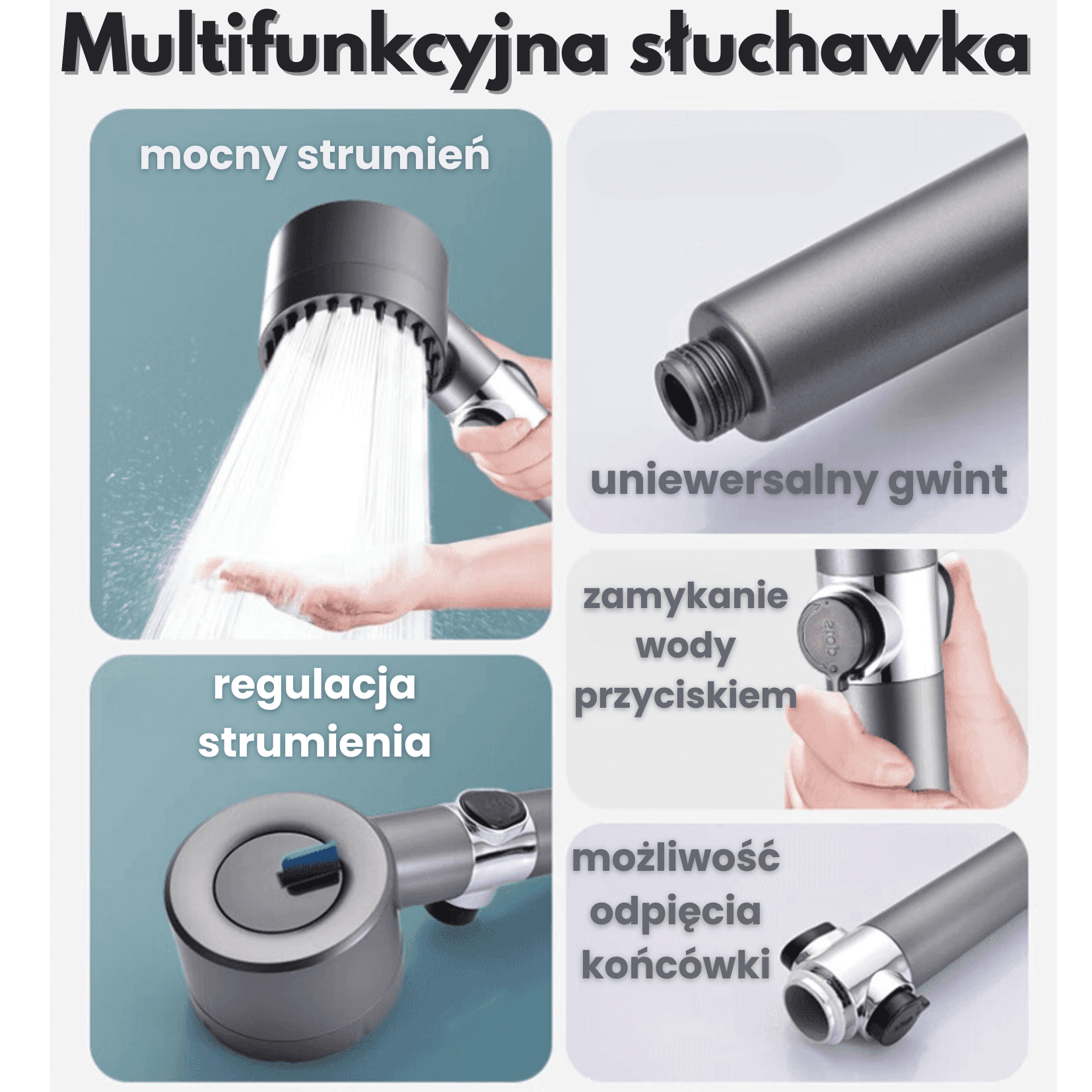 ShowerPure – słuchawka prysznicowa z filtrem i regulacją strumienia
